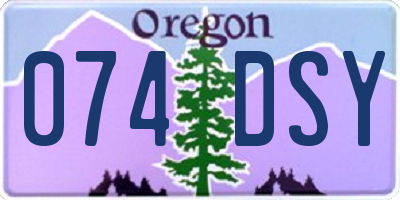 OR license plate 074DSY