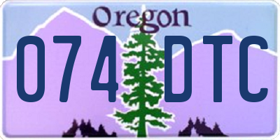 OR license plate 074DTC