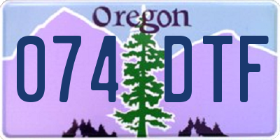 OR license plate 074DTF
