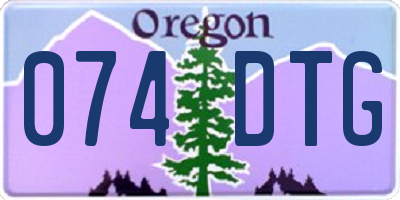 OR license plate 074DTG