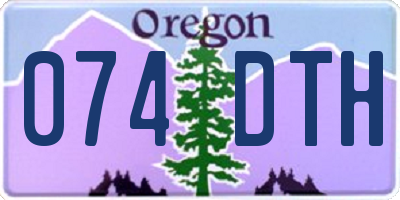 OR license plate 074DTH