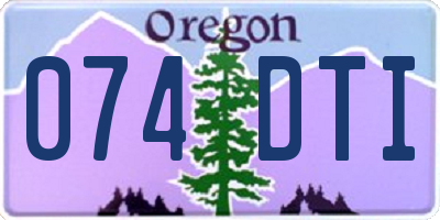 OR license plate 074DTI