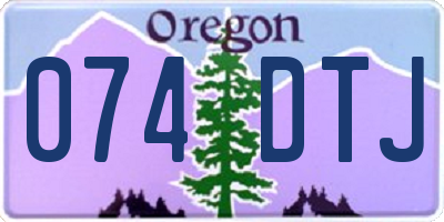 OR license plate 074DTJ