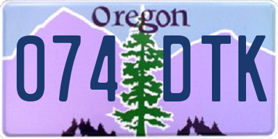 OR license plate 074DTK