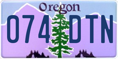 OR license plate 074DTN