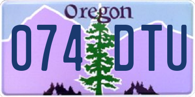OR license plate 074DTU