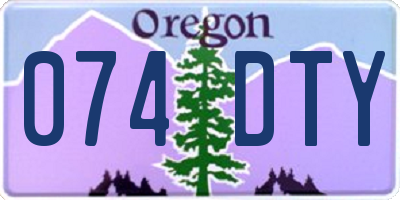 OR license plate 074DTY