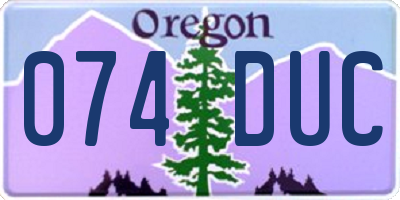 OR license plate 074DUC