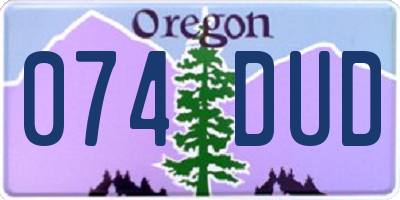 OR license plate 074DUD