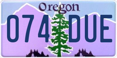 OR license plate 074DUE