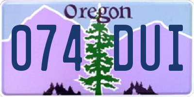 OR license plate 074DUI