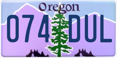 OR license plate 074DUL