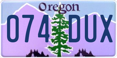 OR license plate 074DUX