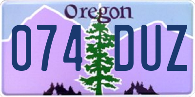 OR license plate 074DUZ