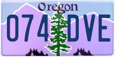 OR license plate 074DVE
