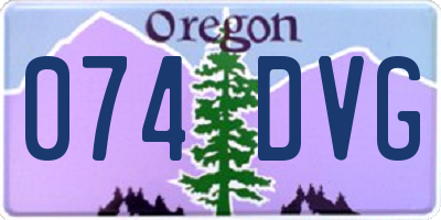 OR license plate 074DVG