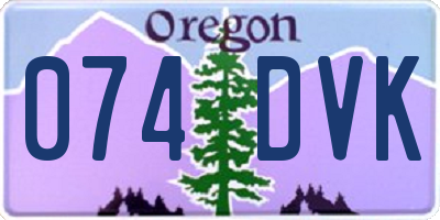 OR license plate 074DVK