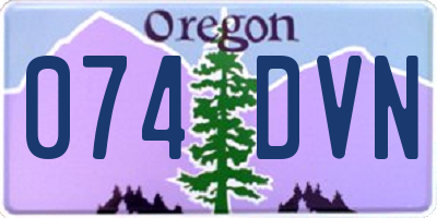 OR license plate 074DVN