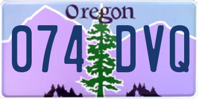 OR license plate 074DVQ