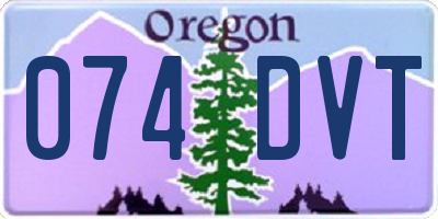OR license plate 074DVT