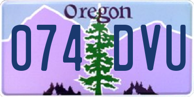 OR license plate 074DVU