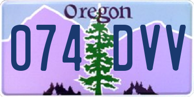 OR license plate 074DVV