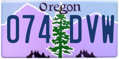 OR license plate 074DVW