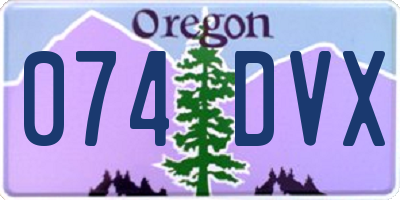 OR license plate 074DVX