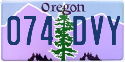 OR license plate 074DVY