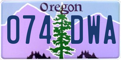 OR license plate 074DWA