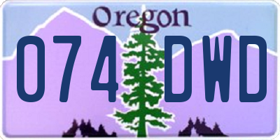 OR license plate 074DWD