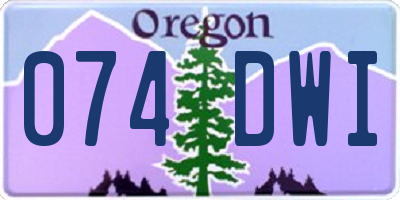OR license plate 074DWI