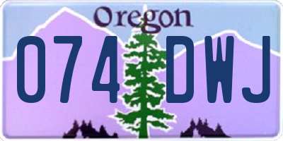 OR license plate 074DWJ