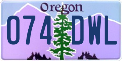OR license plate 074DWL