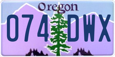 OR license plate 074DWX