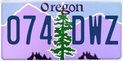 OR license plate 074DWZ