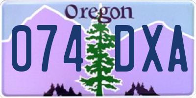 OR license plate 074DXA