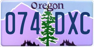 OR license plate 074DXC