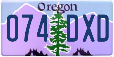 OR license plate 074DXD