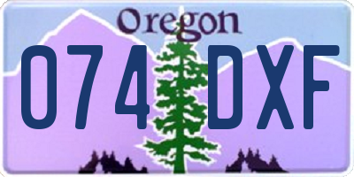 OR license plate 074DXF