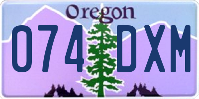 OR license plate 074DXM