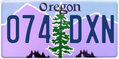 OR license plate 074DXN
