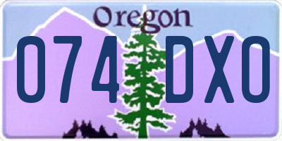 OR license plate 074DXO