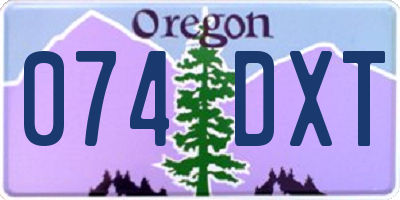 OR license plate 074DXT
