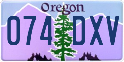 OR license plate 074DXV