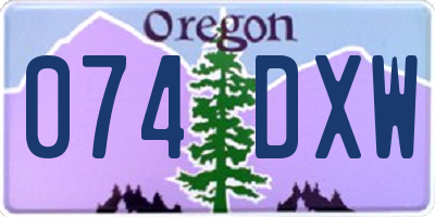 OR license plate 074DXW