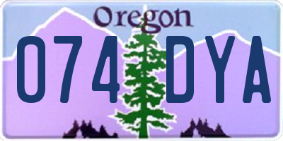 OR license plate 074DYA