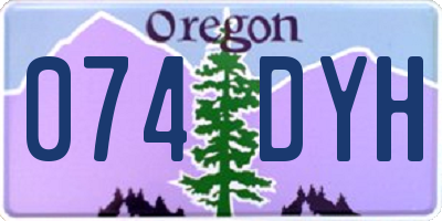OR license plate 074DYH