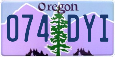 OR license plate 074DYI