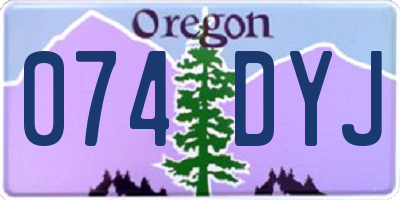 OR license plate 074DYJ